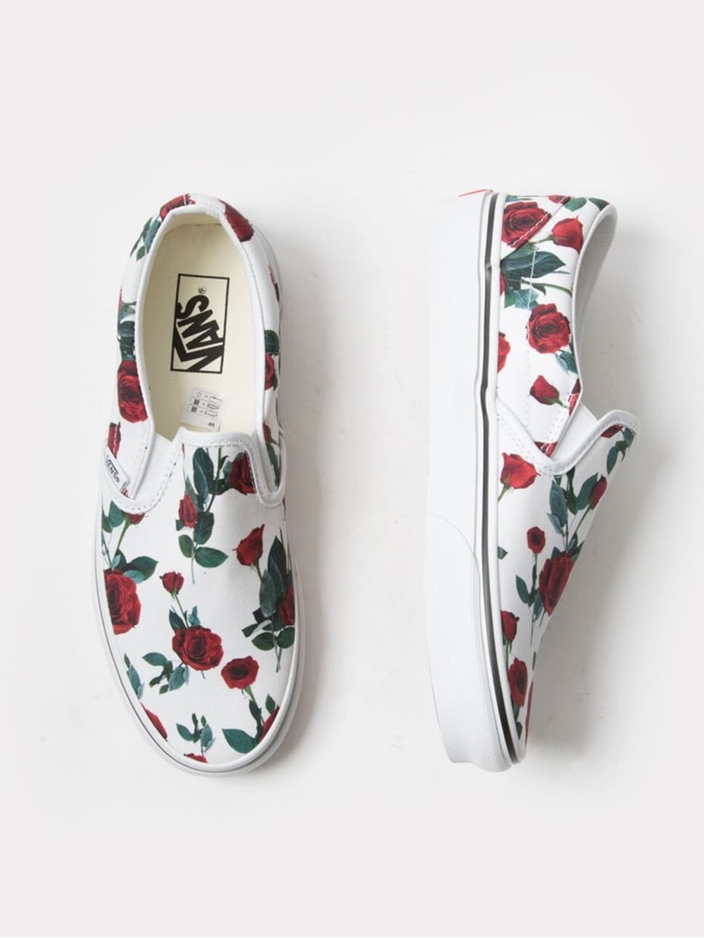VANS Roses Women’s Classic Slip-On Shoes